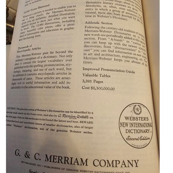 1956 Webster's New International Dictionary - Picture 9 of 13